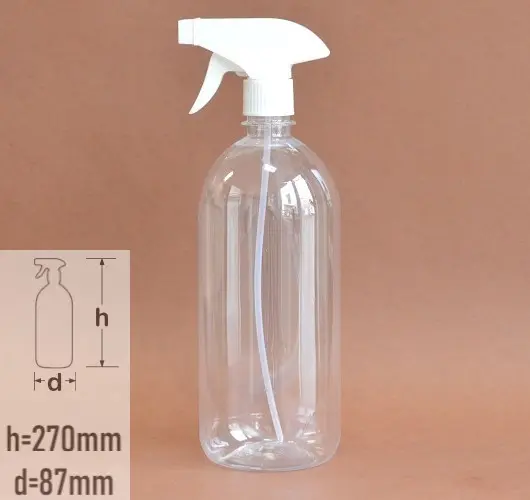 sticla PET 1 litru capac trigger-sprayer alb